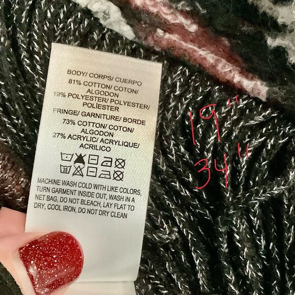 Lucky Brand Aztec Pattern Fringed Cardigan Women Size Small Boho Southwestern - Picture 8 of 8